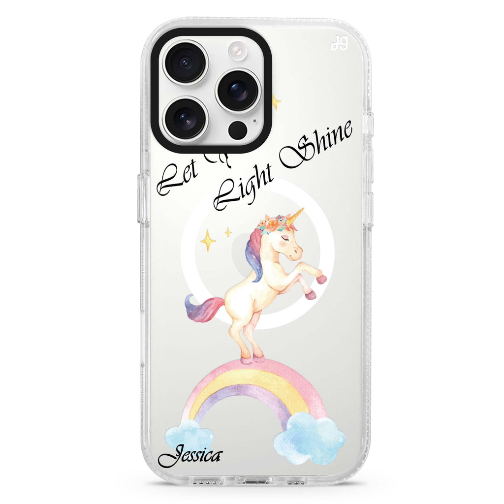 Rainbow Unicorn Magsafe 兼容水晶透明保護殼