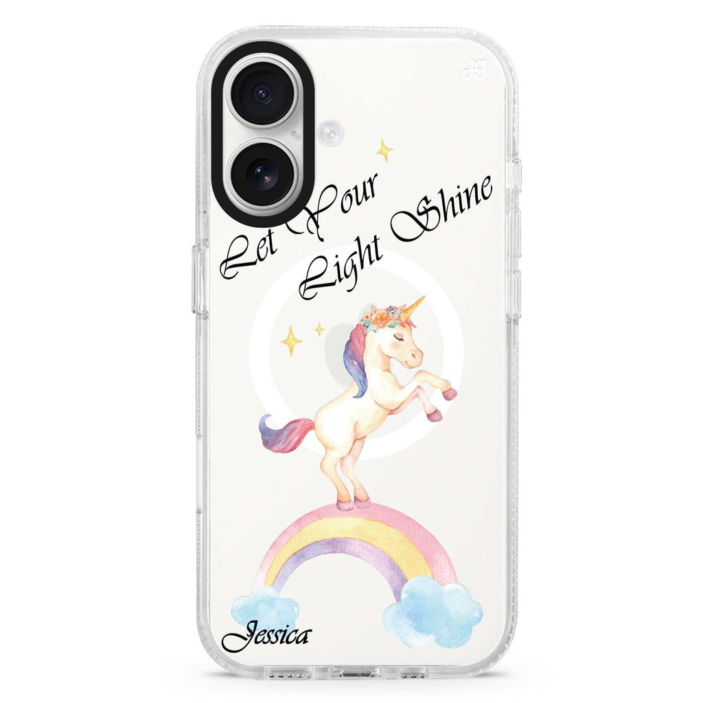Rainbow Unicorn Magsafe 兼容水晶透明保護殼