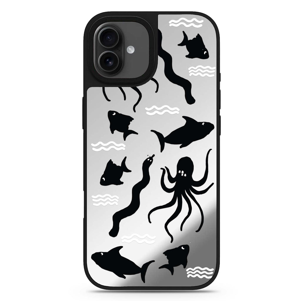 Water, Ocean and Sea Animals iPhone 17 可愛動物鏡面手機殼 主圖設計