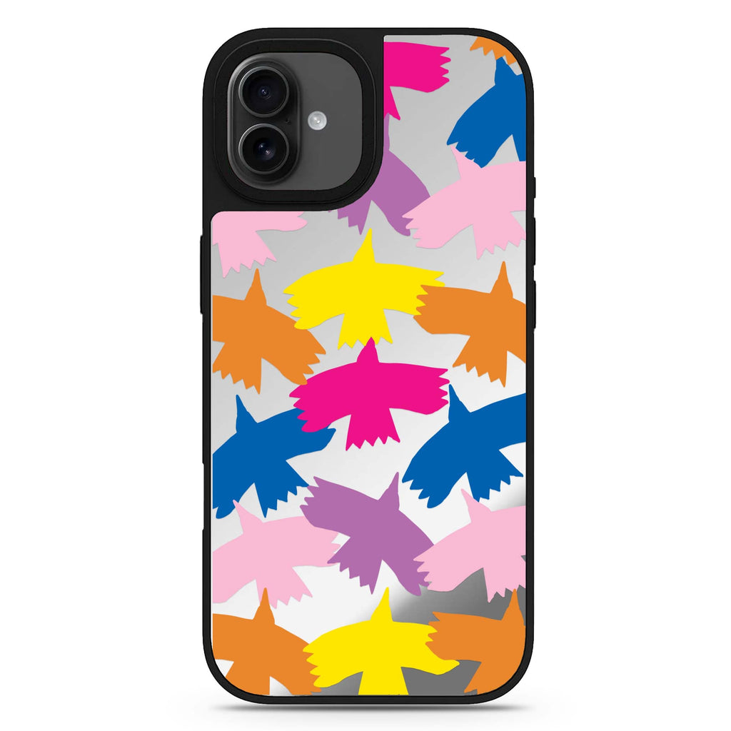 Colourful Birds iPhone 17 可愛動物鏡面手機殼 主圖設計