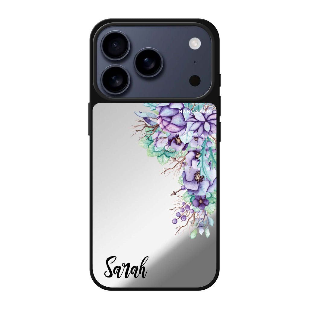 Purple Floral 紫色花卉 iPhone 17 Pro Max 鏡面手機殼主圖