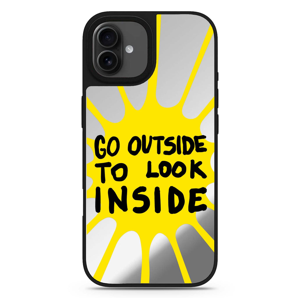 Go Outside to Look INSIDE shine iPhone 17 鏡面手機殼 主圖設計
