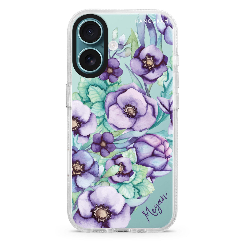 Purple Floral II 水晶透明保護殼