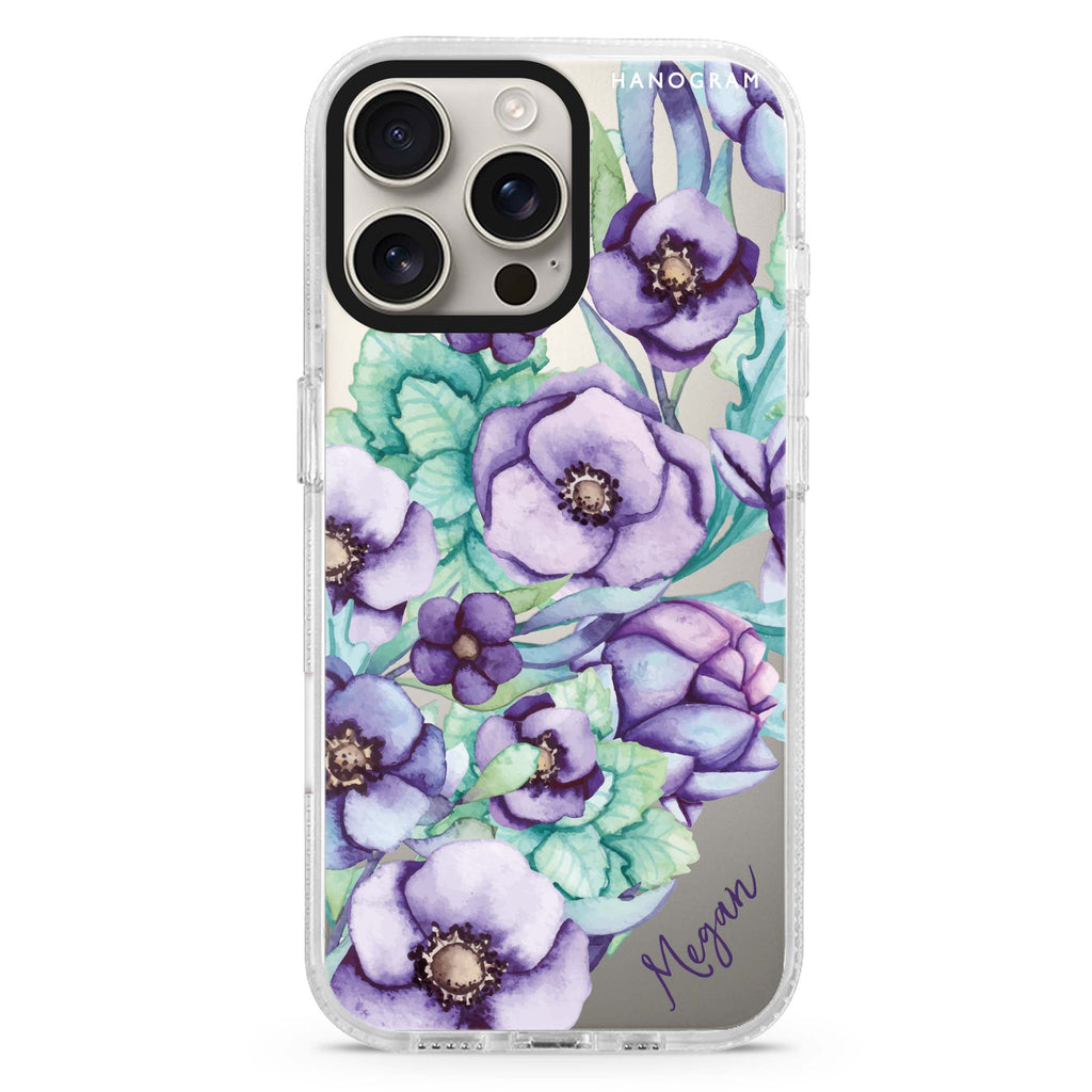 Purple Floral II iPhone 16 Pro & 16 Pro Max Case - Personalized and Stylish Protection