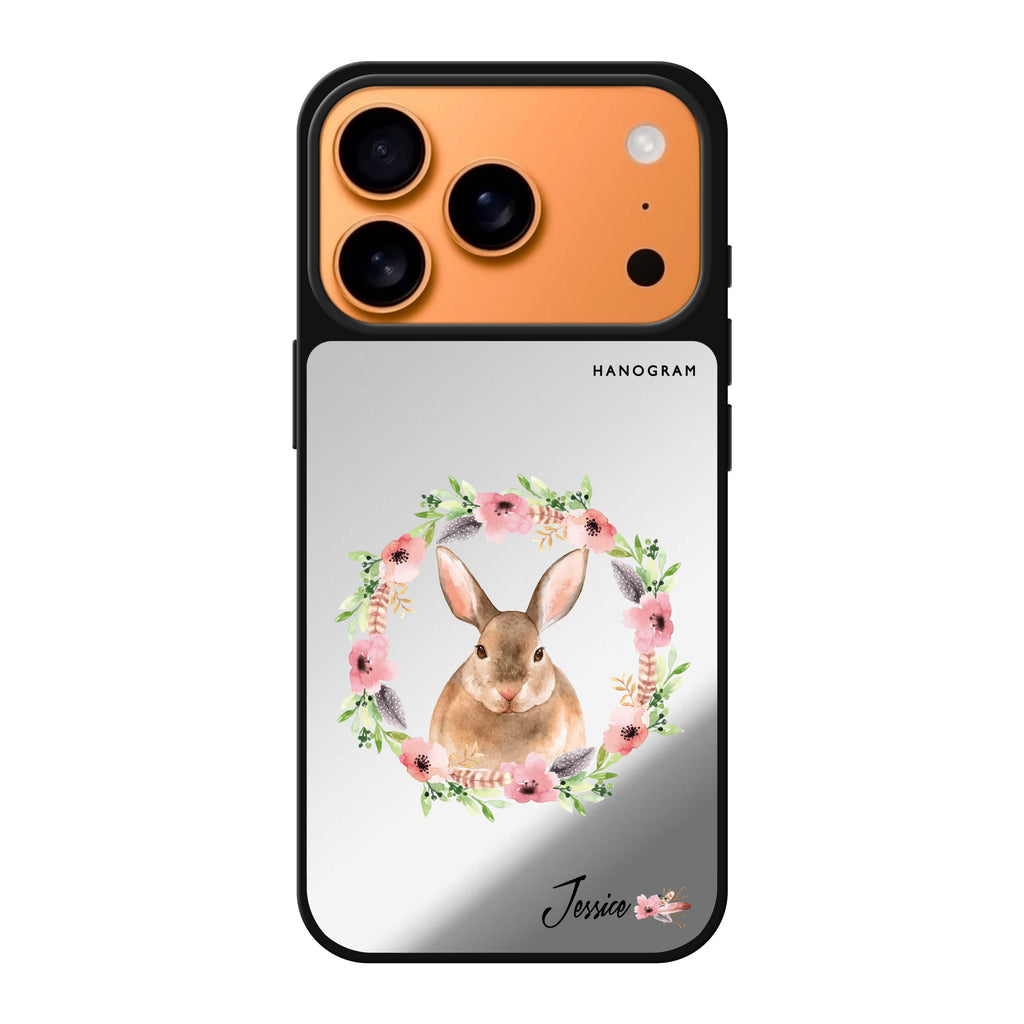 Floral Rabbit 花卉兔子 iPhone 17 Pro Max 鏡面手機殼主圖
