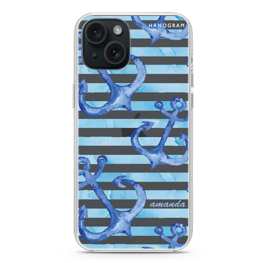 Blue Anchor iPhone 15 plus 水晶透明保護殼