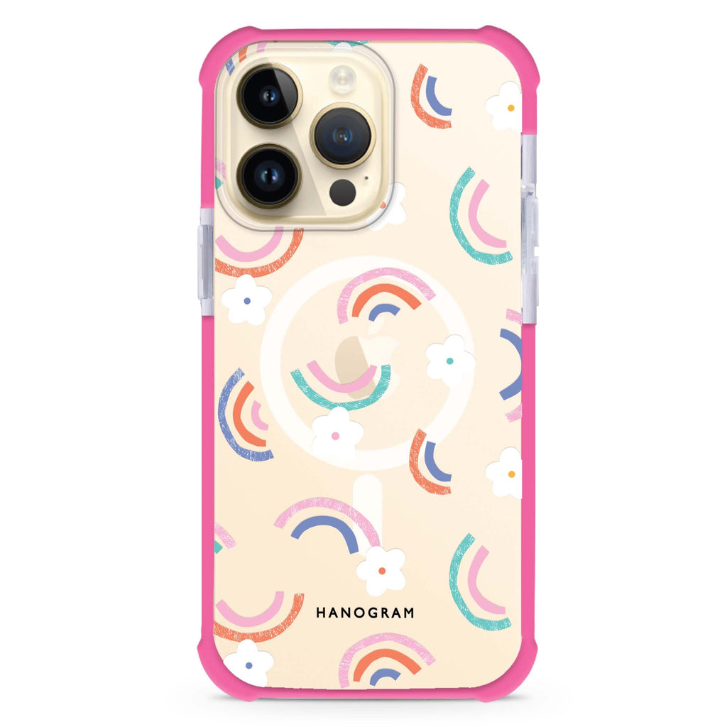 Rainbow Floral iPhone Magsafe 兼容超強防摔保護殼