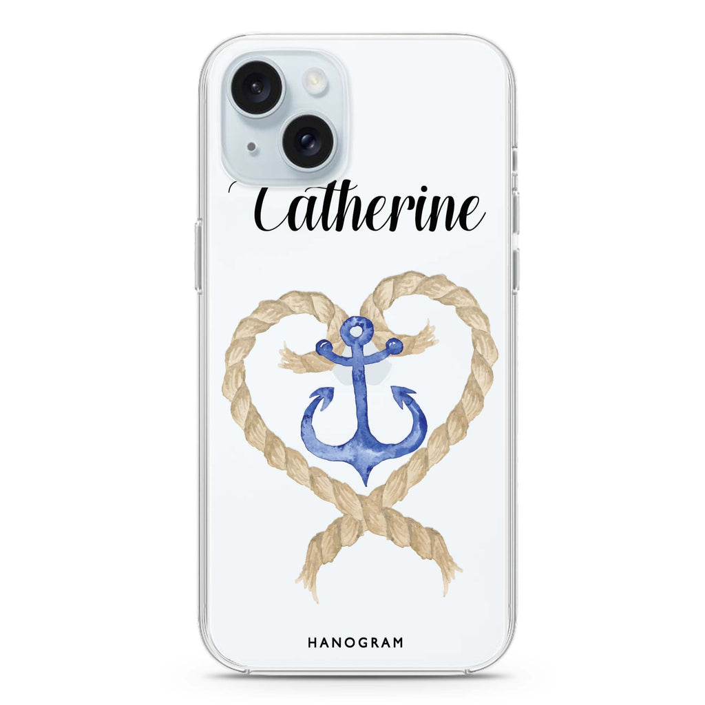 Heart & Anchor iPhone 15 plus 水晶透明保護殼