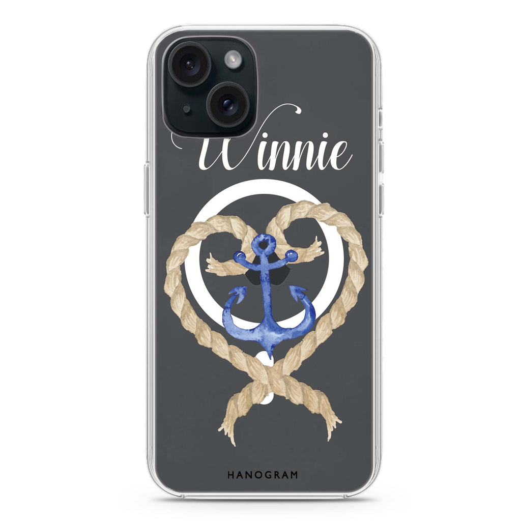 Heart & Anchor iPhone 15 Plus Magsafe 兼容水晶透明保護殼