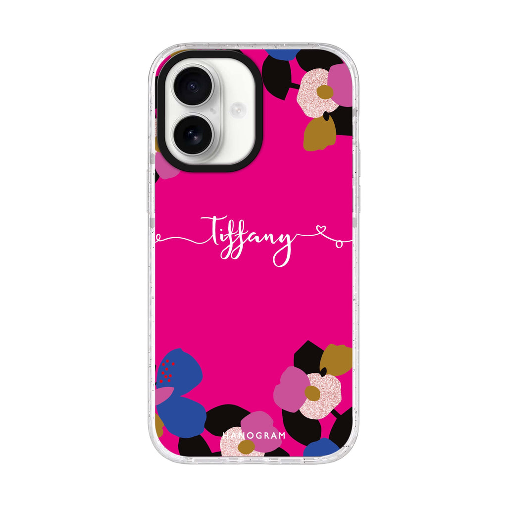 Floral POP II iPhone 17 水晶透明保護殼正面展示