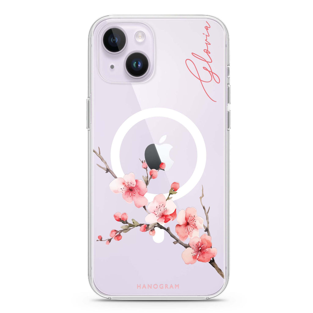 Cherry Bliss iPhone 14 Plus Magsafe 兼容水晶透明保護殼
