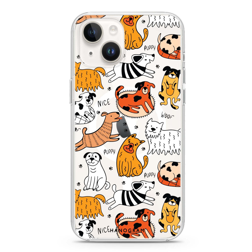 Furry Friends iPhone 14 Plus Magsafe 兼容水晶透明保護殼