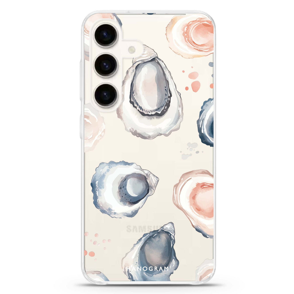 Oyster Whisper Samsung Galaxy S26/S25/S24 水晶透明保護殼正面展示