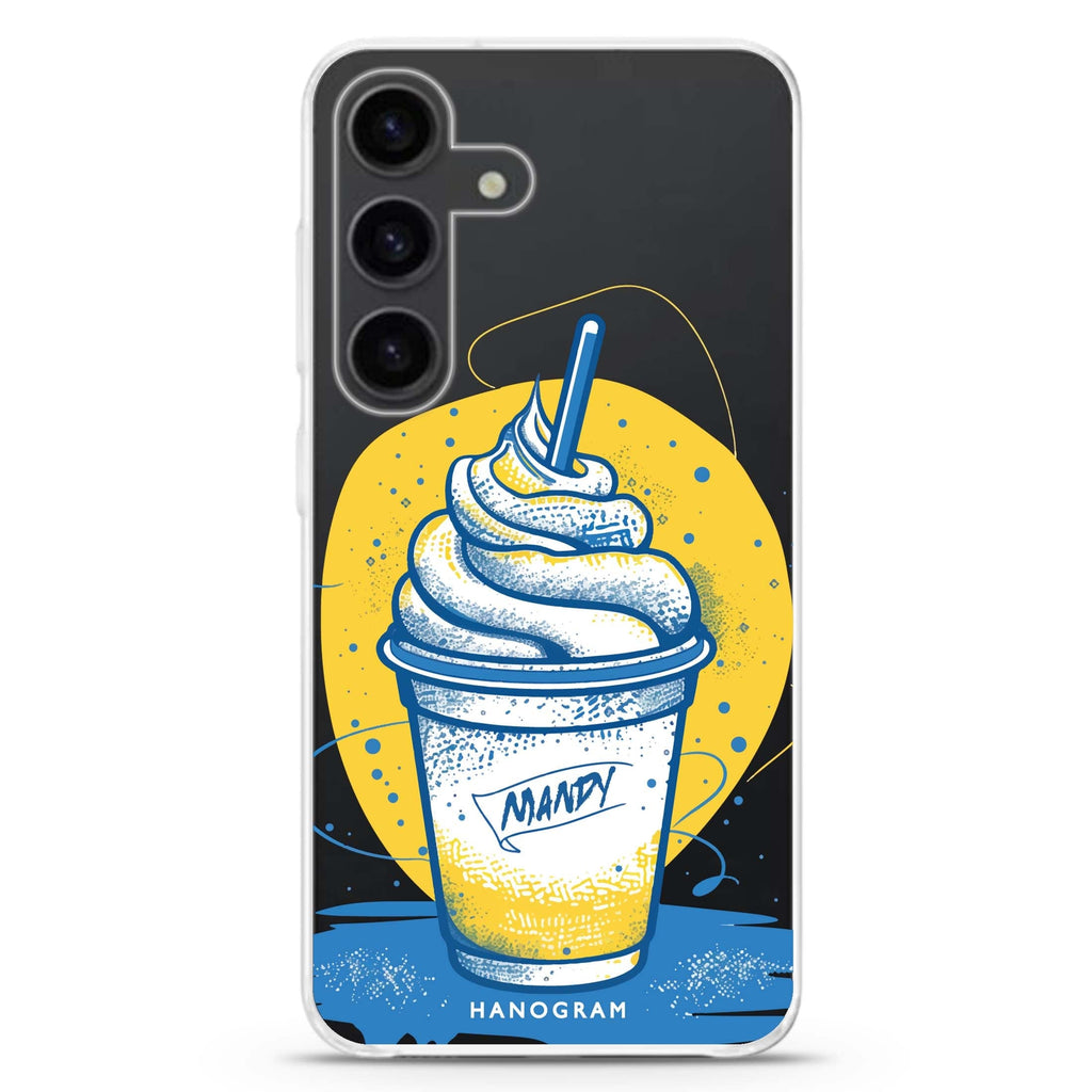 Frozen Fantasy Samsung Galaxy S26/S25/S24 可加名字水晶透明保護殼正面展示