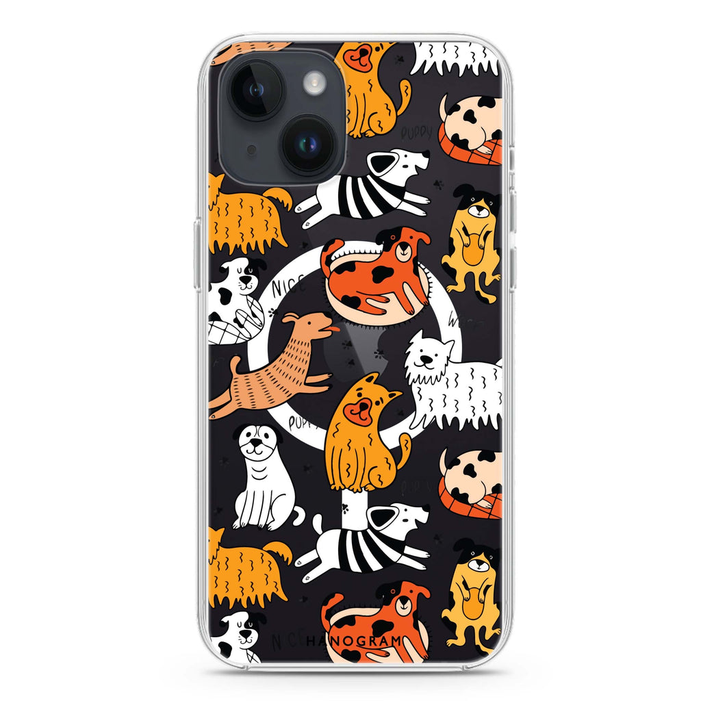 Furry Friends iPhone 14 Magsafe 兼容水晶透明保護殼
