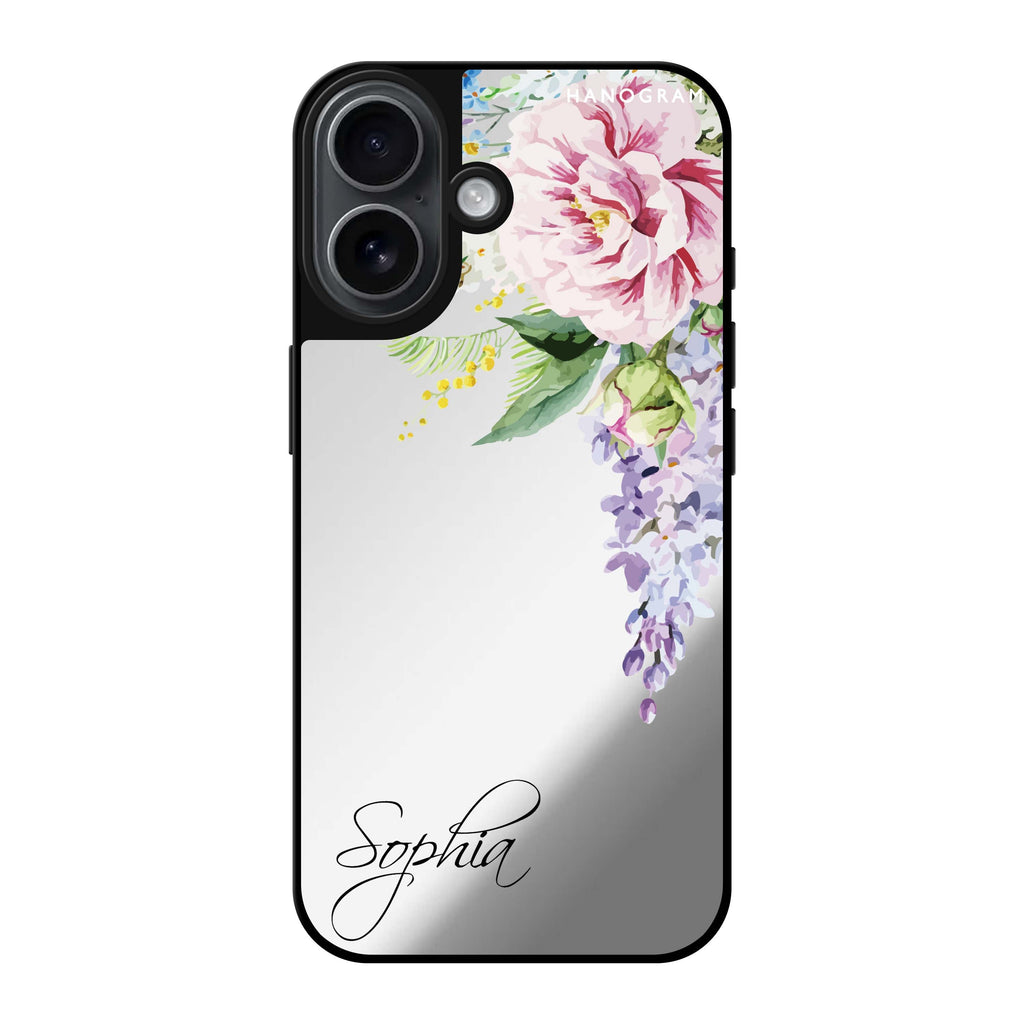 Reflective iPhone 16 Mirror Case –Tropical Floral II Design