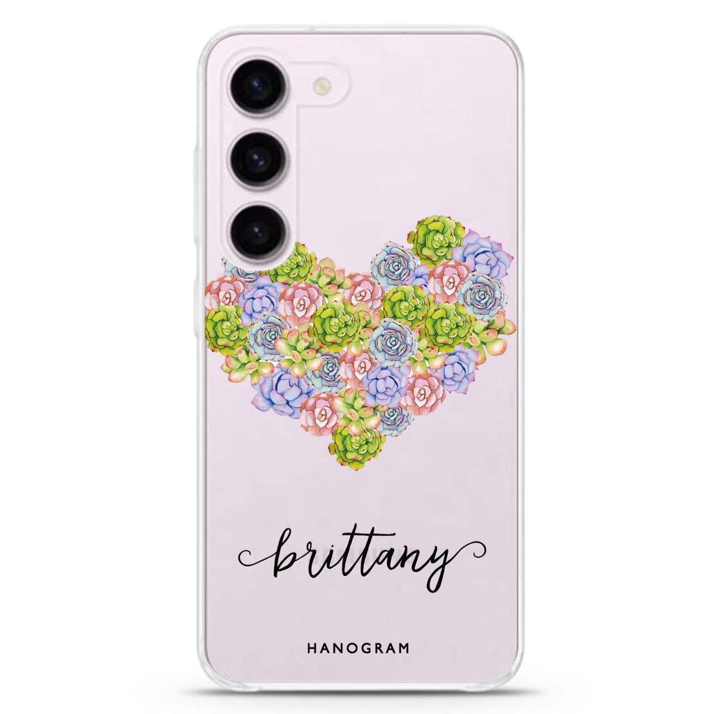 Floral Heart Samsung Galaxy 水晶透明保護殼