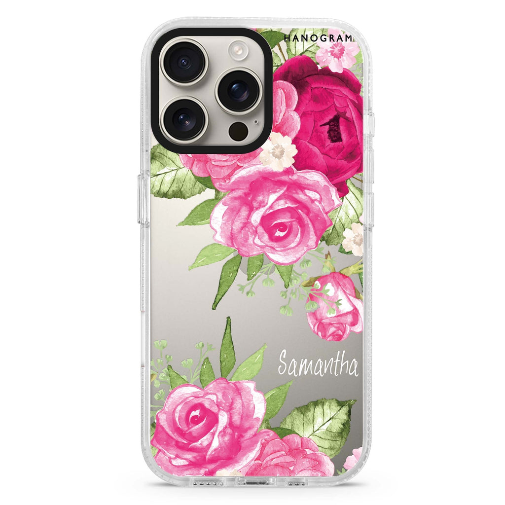 Watercolor Rose iPhone 16 Pro & 16 Pro Max Case - Personalized and Stylish Protection