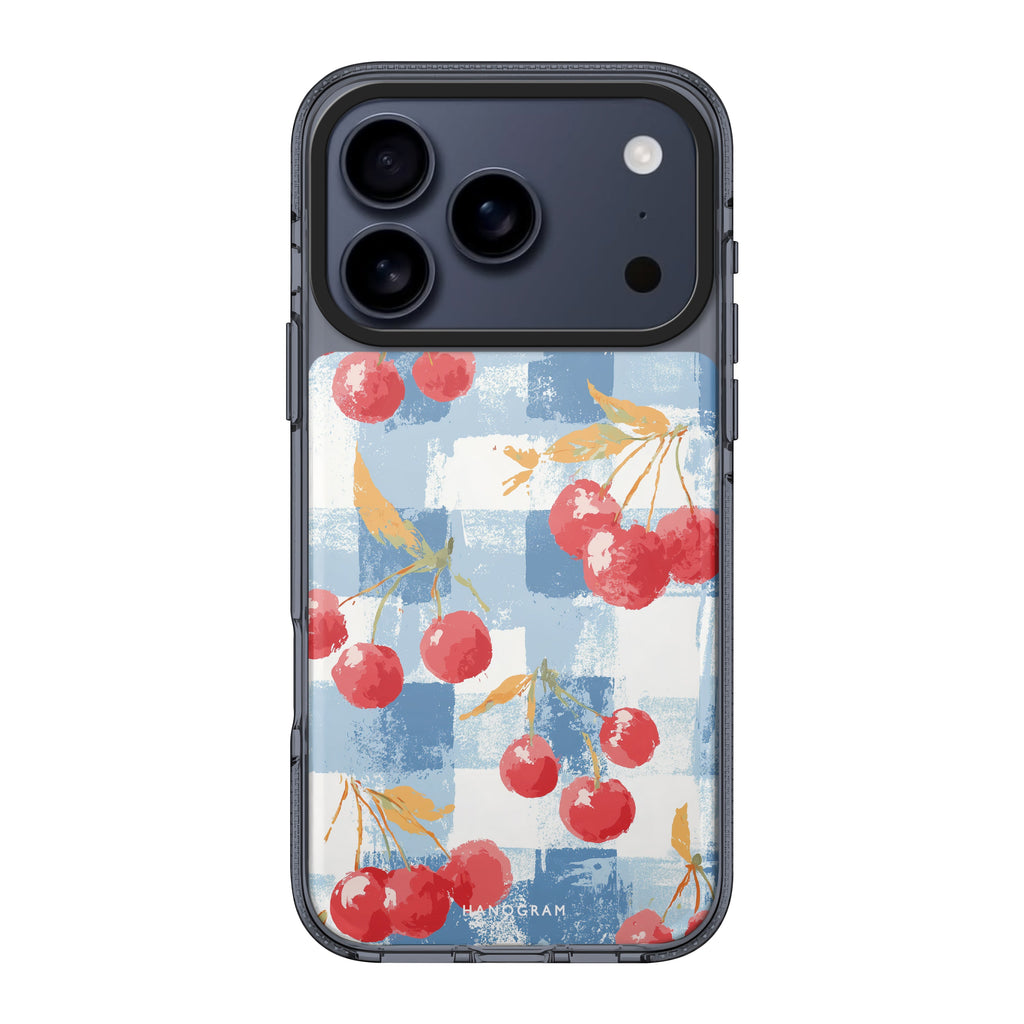 Cherry Picnic iPhone 17 Pro Max MagSafe 水晶透明保護殼 櫻桃圖案設計 圖1
