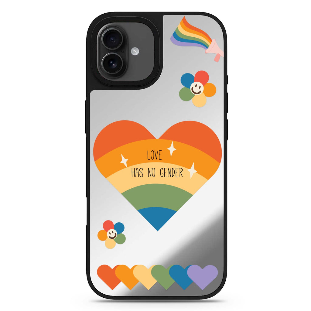 Love Has no gender iPhone 17 愛心鏡面手機殼 主圖設計