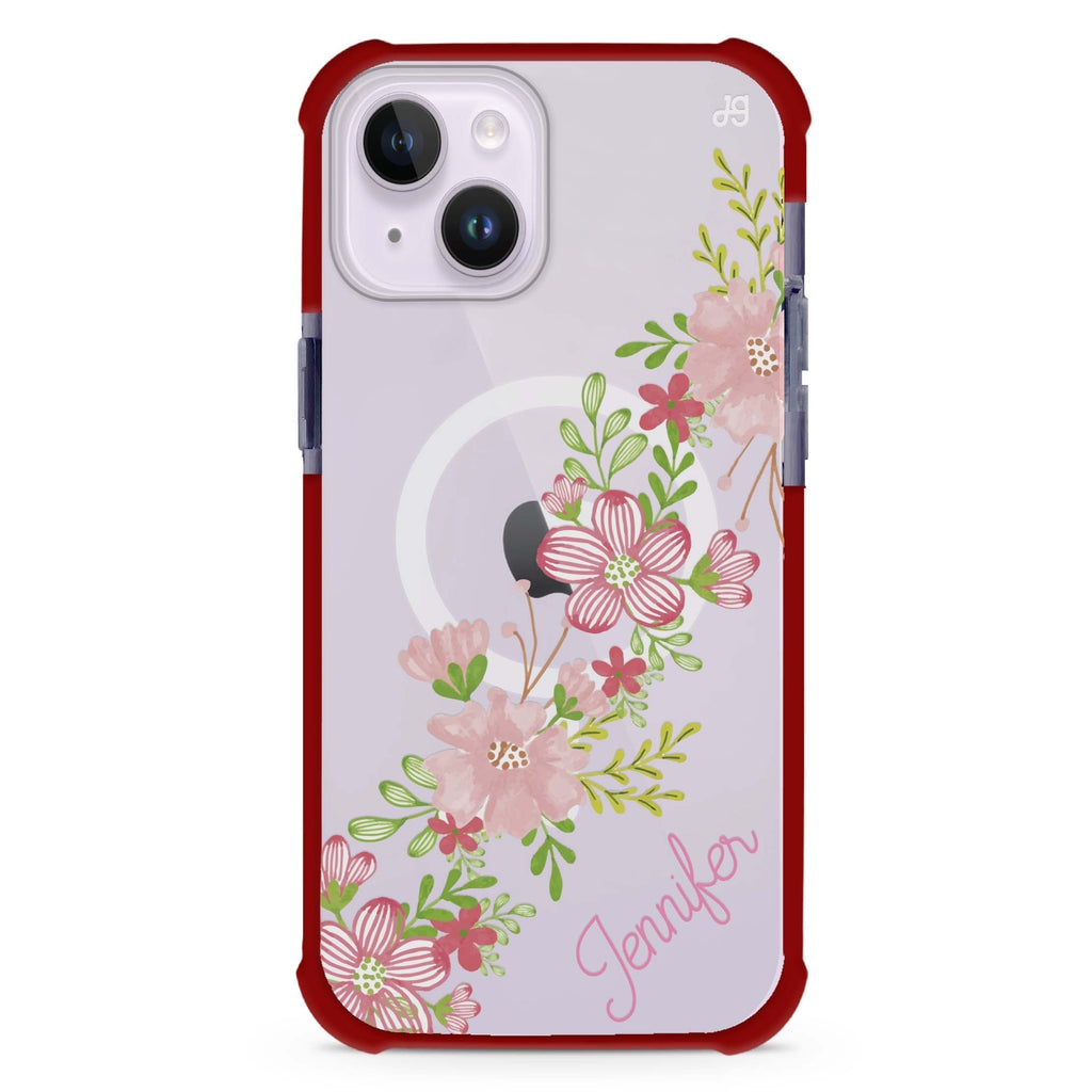 Floral Path iPhone 15 Plus Magsafe 兼容超強防摔保護殼
