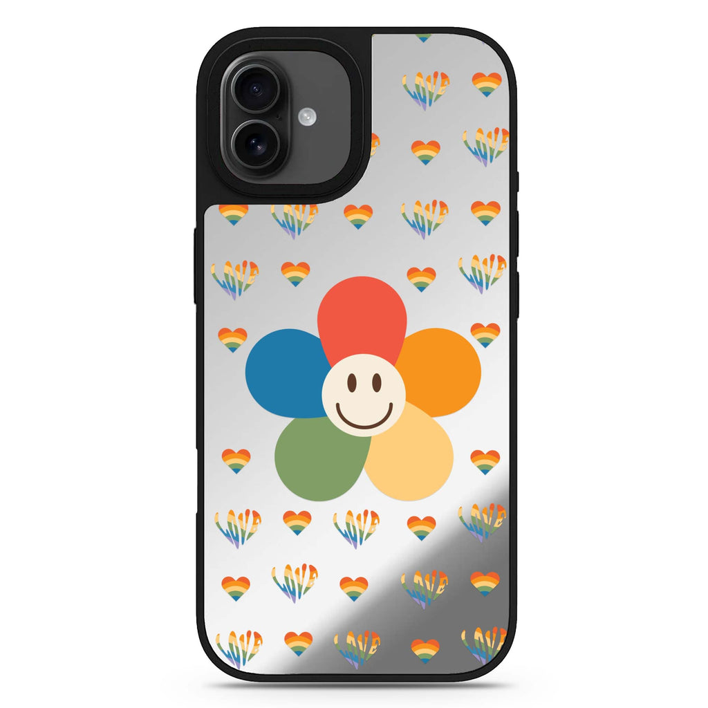 Rainbow Floral 款式1 iPhone 17 花卉鏡面手機殼 主圖設計
