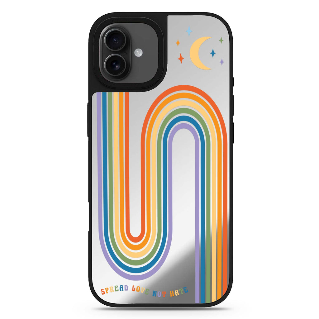 Spread Love with rainbow iPhone 17 愛心鏡面手機殼 主圖設計