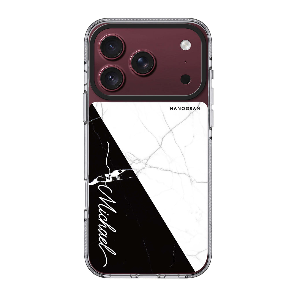 White And Black Marble 水晶透明保護殼