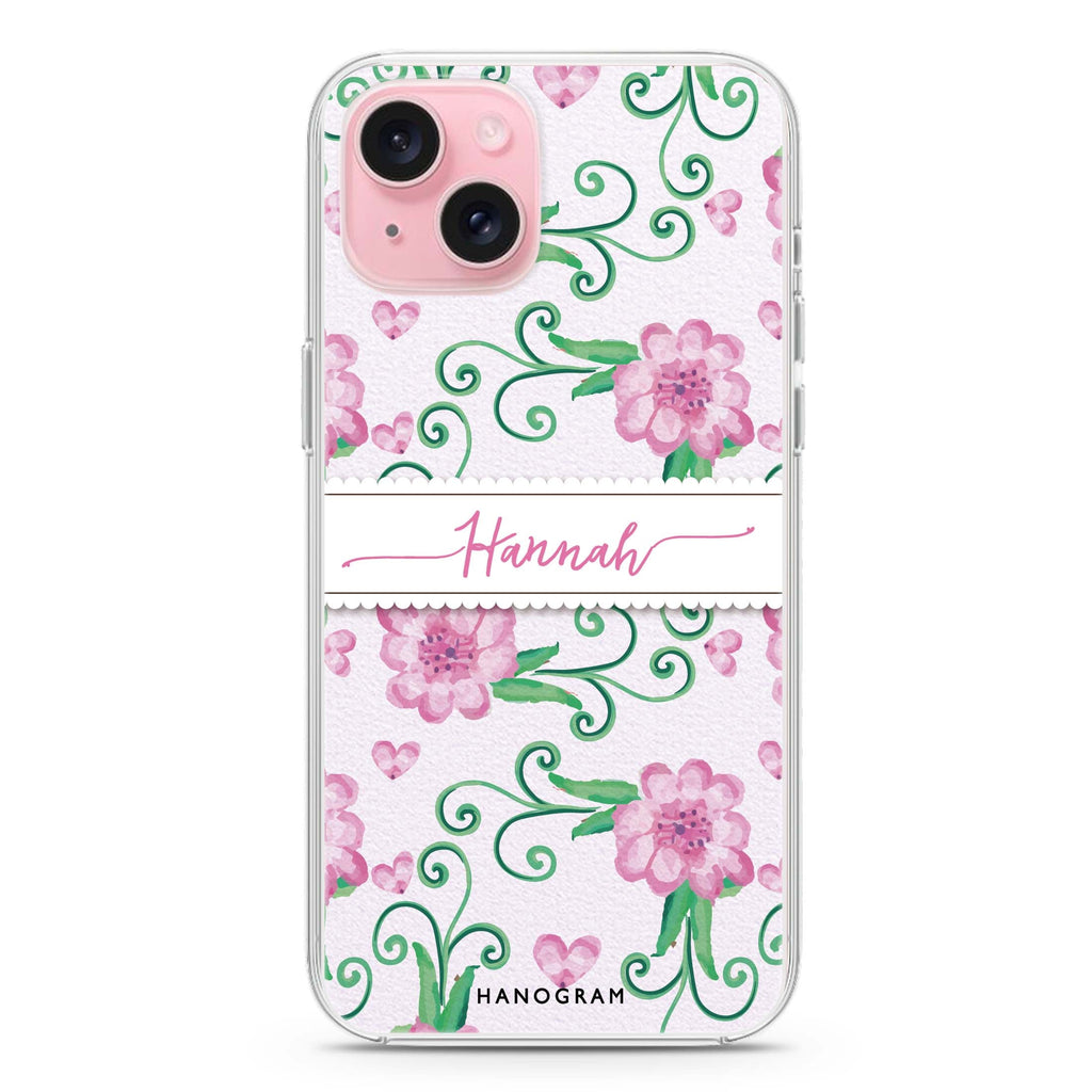 The Dancing Flower iPhone 15 Plus Magsafe 兼容水晶透明保護殼