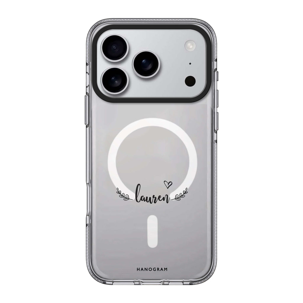 Sleek iPhone 17 Pro Max MagSafe 水晶透明保護殼 插畫圖案設計 可自訂名字及字色 圖1