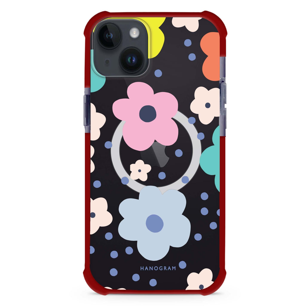 Cute Flower iPhone 15 Plus Magsafe 兼容超強防摔保護殼