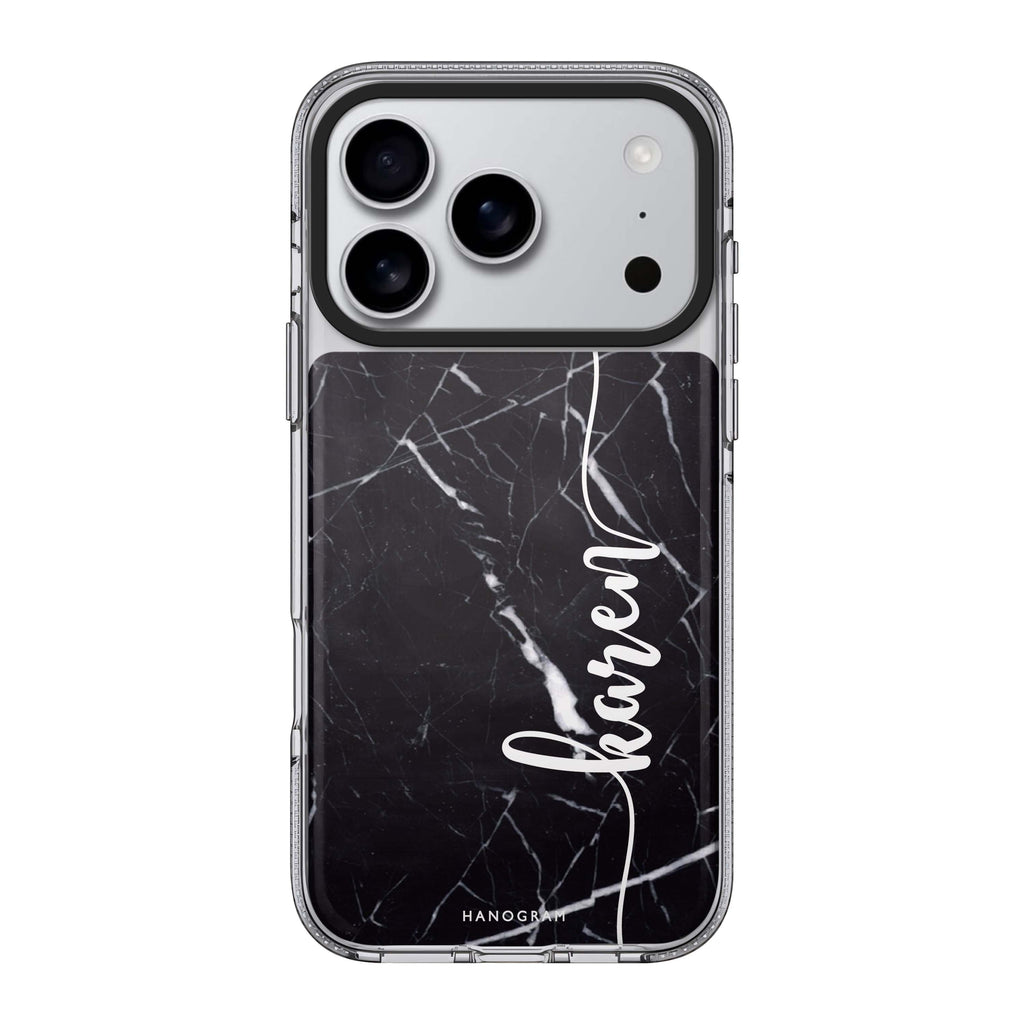Marble Edition VIII iPhone 17 Pro Max MagSafe 水晶透明保護殼 雲石紋設計 可自訂名字 圖1