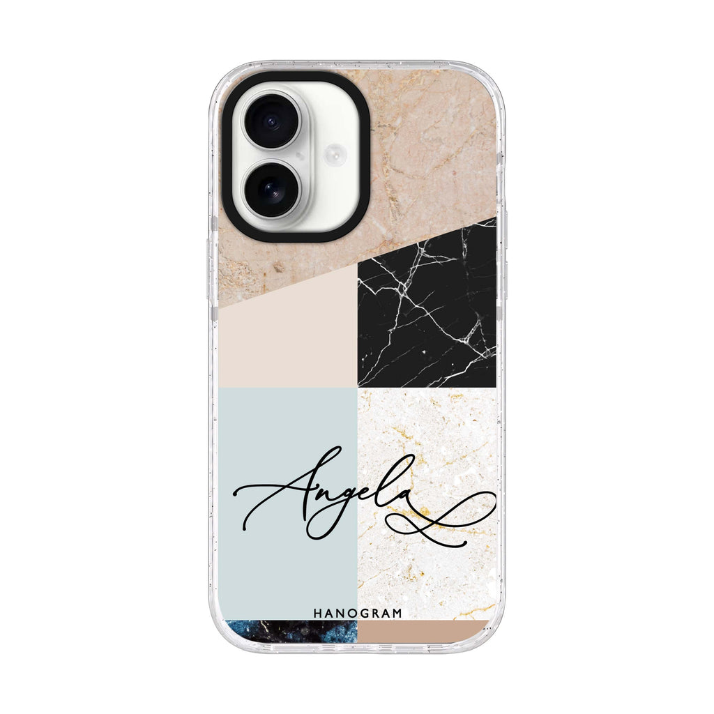 Marble Abstract V iPhone 17 水晶透明保護殼正面展示