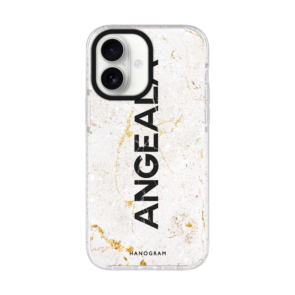 White Marble iPhone 17 水晶透明保護殼正面展示