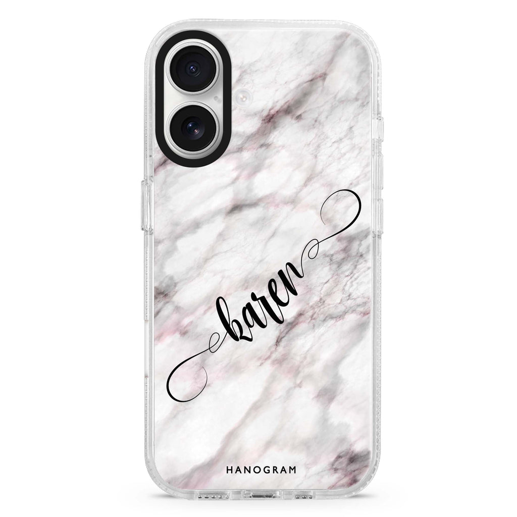 Cursive Name & Marble 水晶透明保護殼