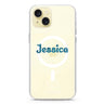 Glittering Blue iPhone 15 Plus Magsafe 兼容水晶透明保護殼