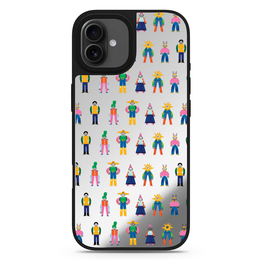 Abstract People Family iPhone 17 抽象藝術鏡面手機殼 主圖設計