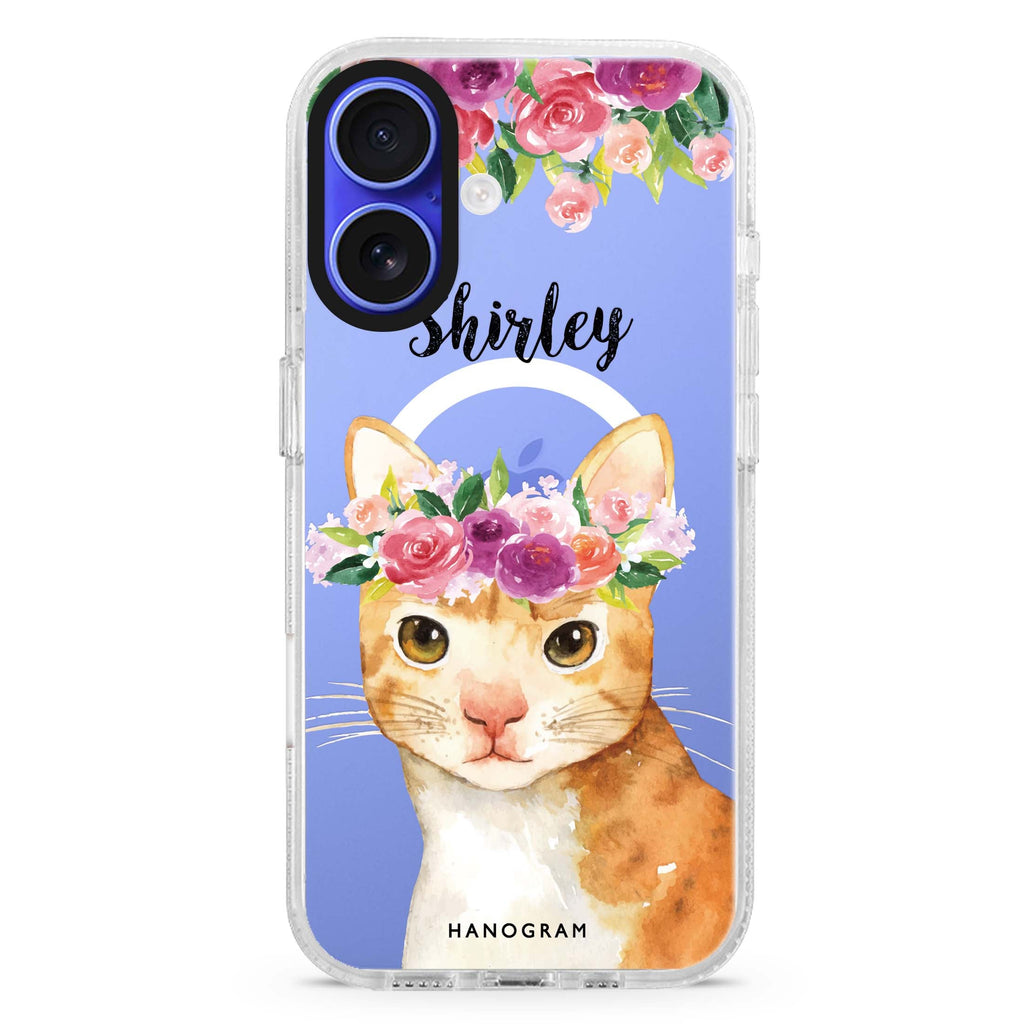 Floral and Cat Magsafe 兼容水晶透明保護殼