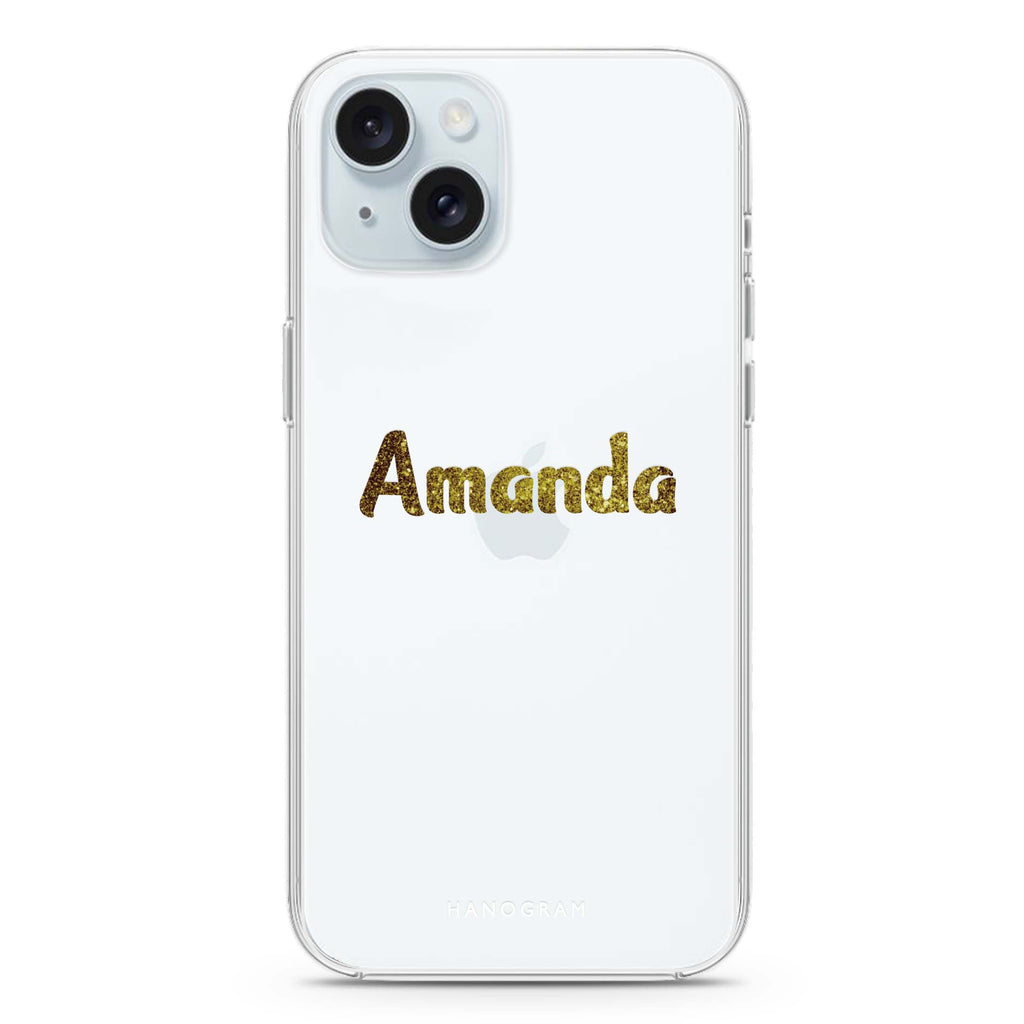 Glittering Gold iPhone 15 plus 水晶透明保護殼