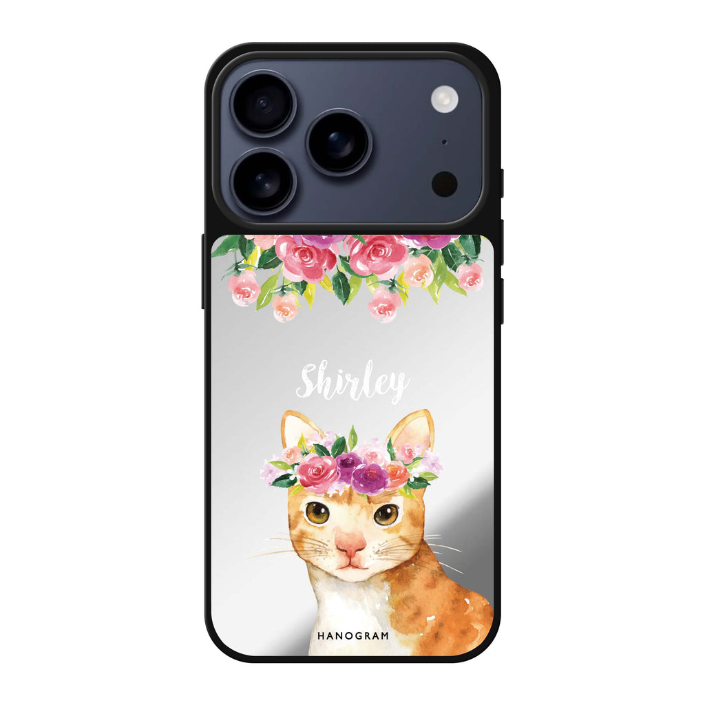 Floral and Cat 貓咪花卉 iPhone 17 Pro Max 鏡面手機殼主圖