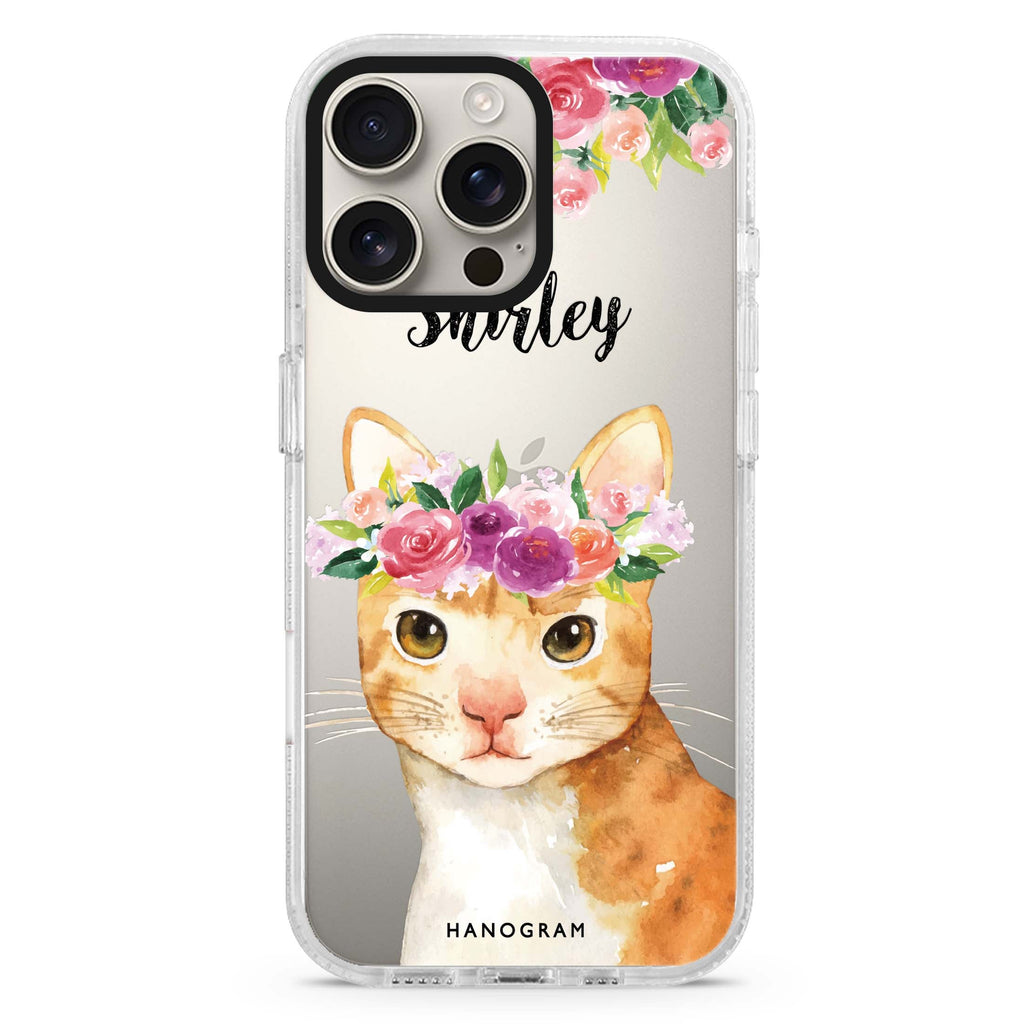 Floral and Cat iPhone 16 Pro & 16 Pro Max Case - Personalized and Stylish Protection
