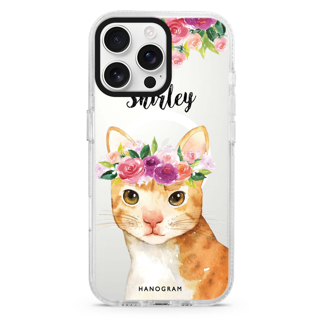 Floral and Cat Magsafe 兼容水晶透明保護殼