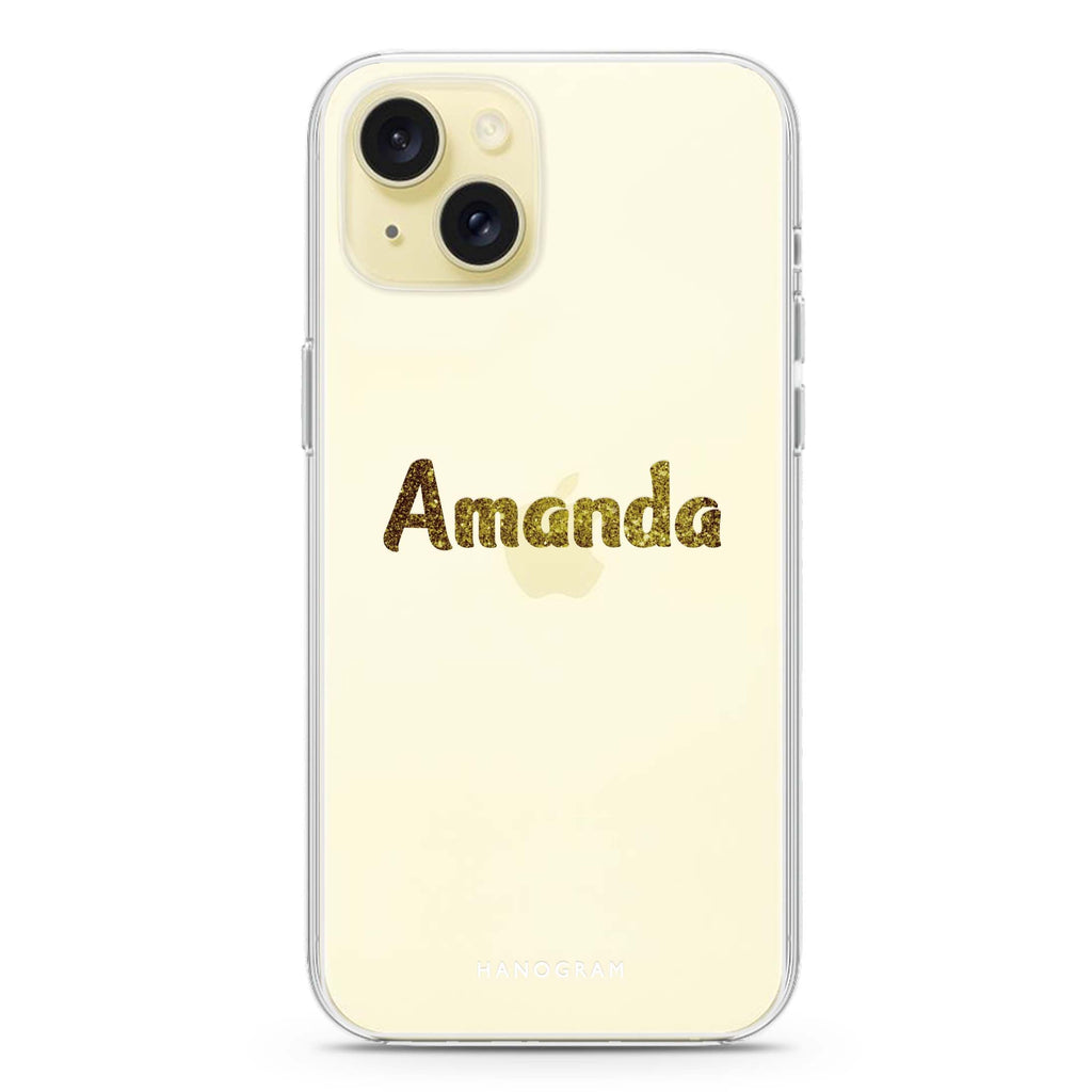 Glittering Gold iPhone 15 水晶透明保護殼