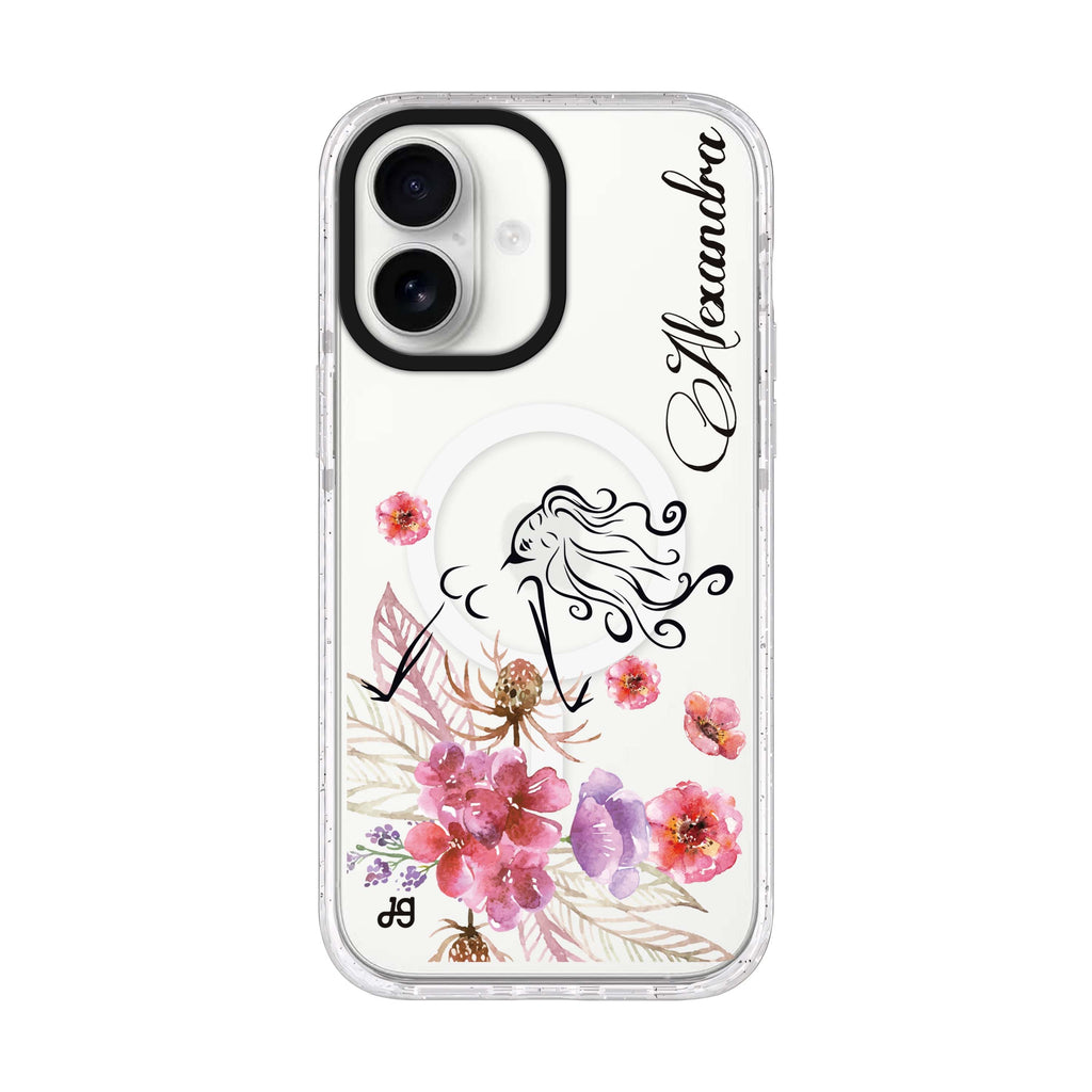 Floral Fairy I iPhone 17 水晶透明保護殼正面展示