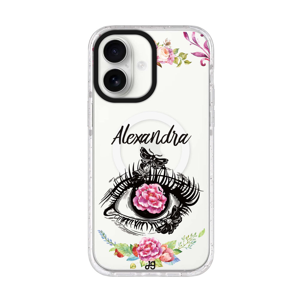 Flower in Eye iPhone 17 水晶透明保護殼正面展示
