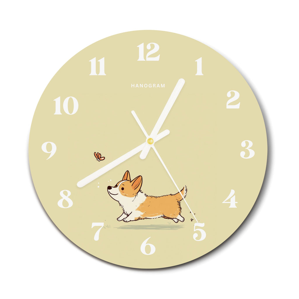 Butterfly Corgi 掛鐘