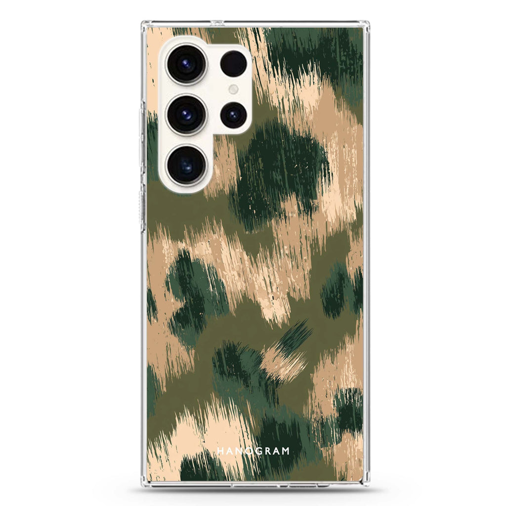 Brush Camo Samsung Galaxy Ultra 透明保護殼，適用 S26/S25/S24/S23 Ultra，圖1