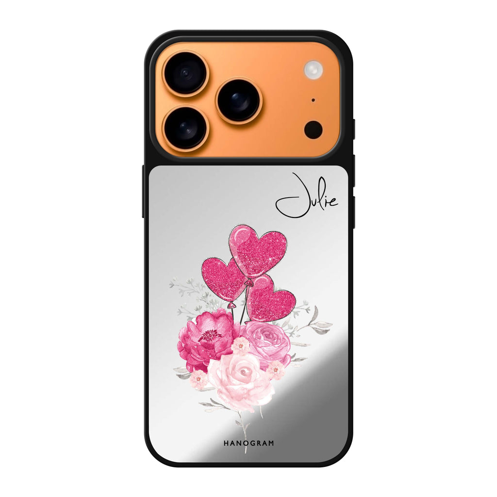 Sweet Heart With Rose 鏡面手機殼