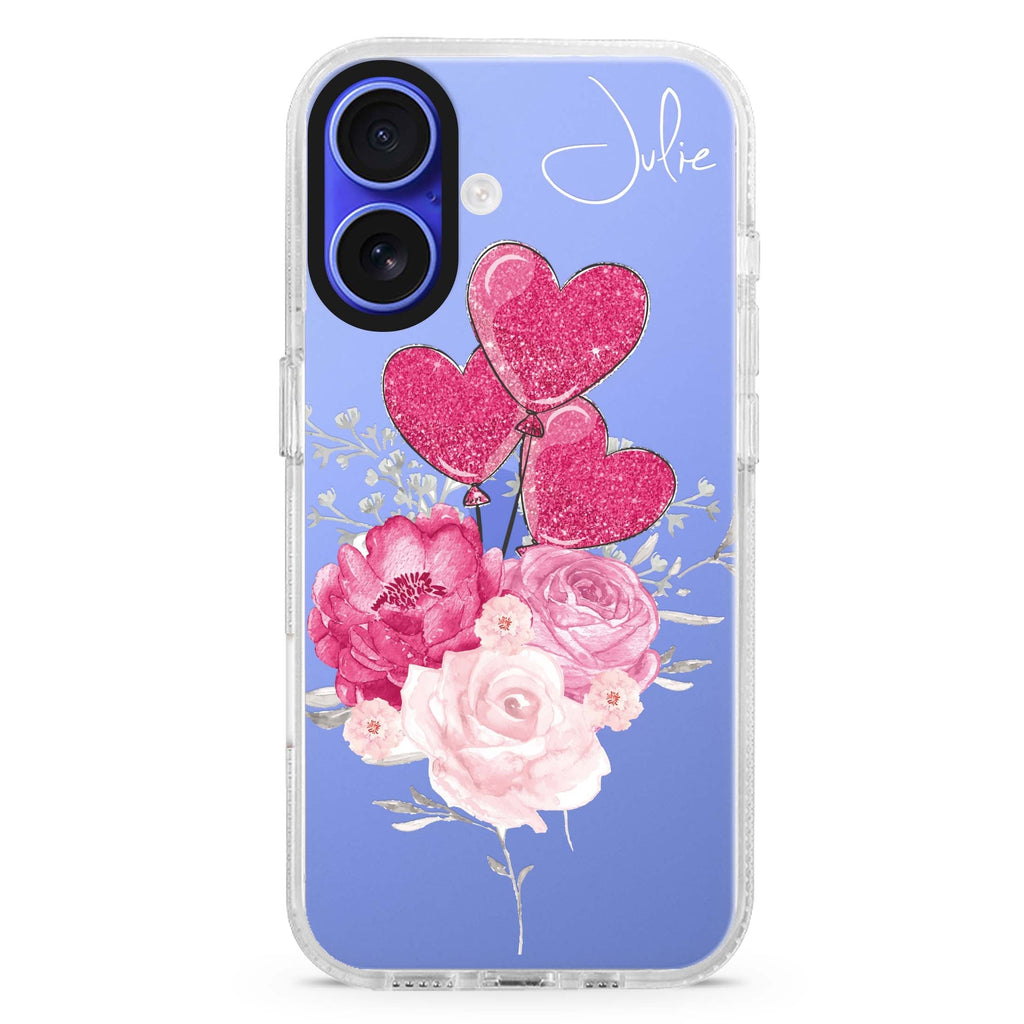 Sweet Heart With Rose 水晶透明保護殼