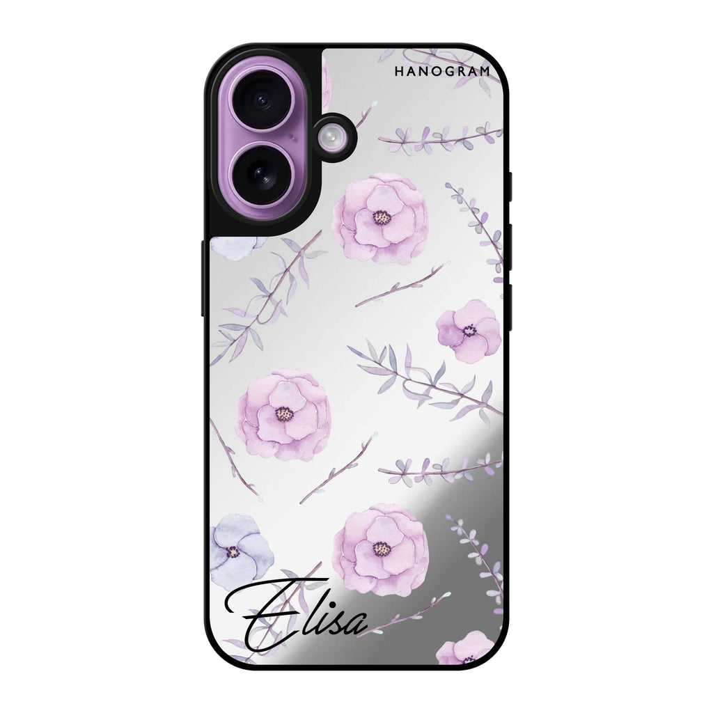 Reflective iPhone 16 Mirror Case –Vibrant Floral Design